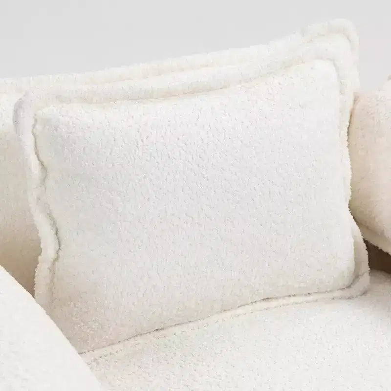 Canapé surdimensionné moderne en bouclette avec pouf