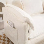 Canapé surdimensionné moderne en bouclette avec pouf