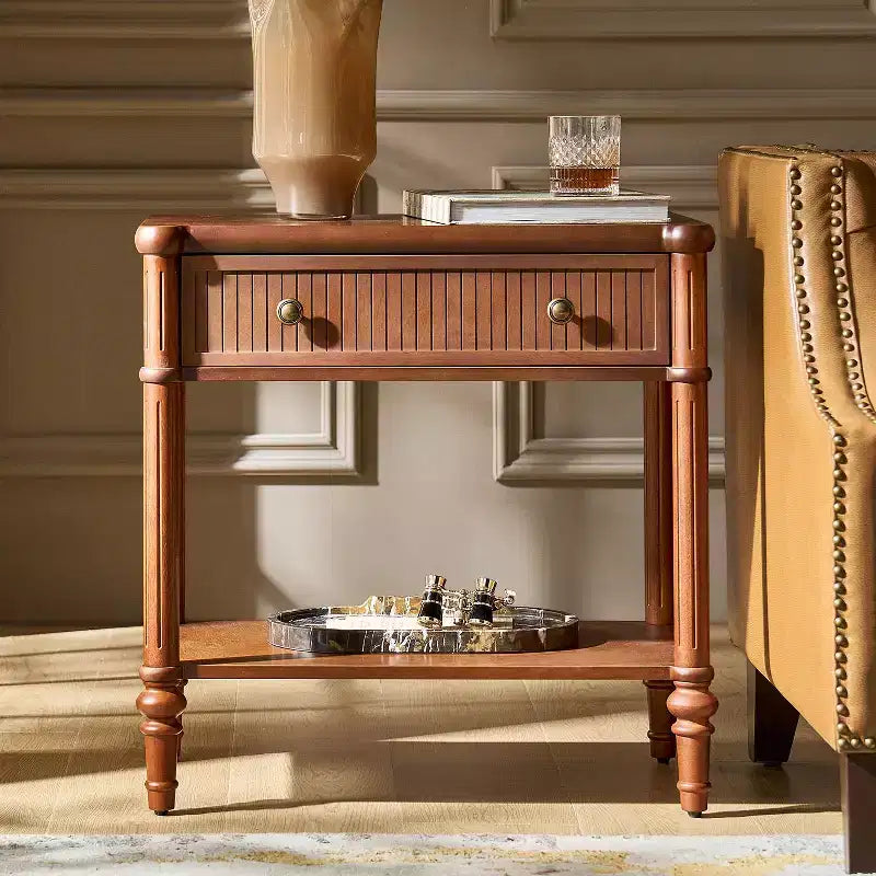 Table d'appoint à 1 tiroir de 66 cm – Noire