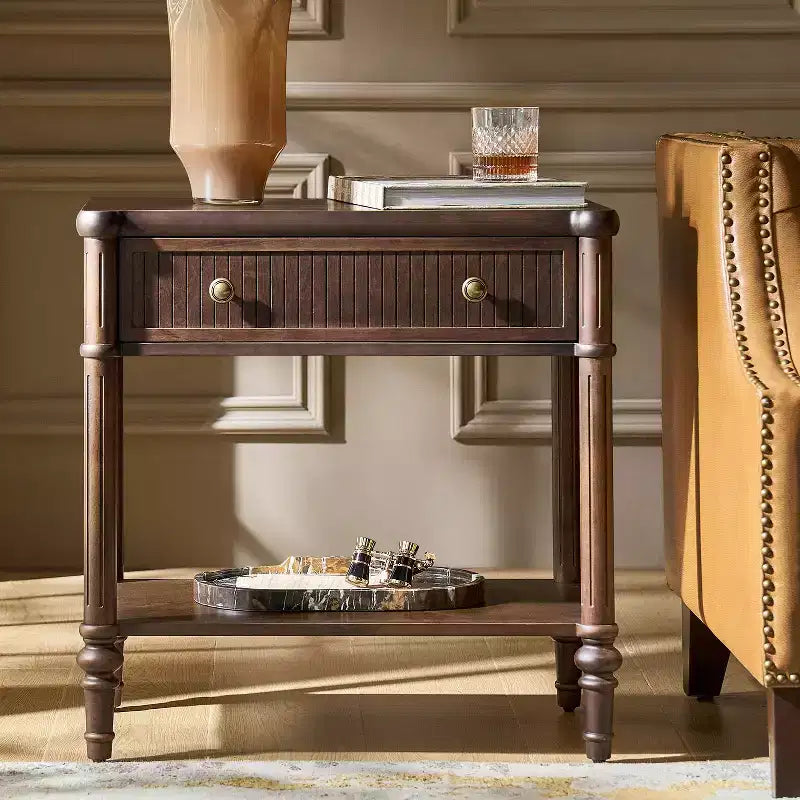 Table d'appoint à 1 tiroir de 66 cm – Noire