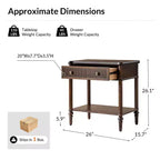 Table d'appoint à 1 tiroir de 66 cm – Noire