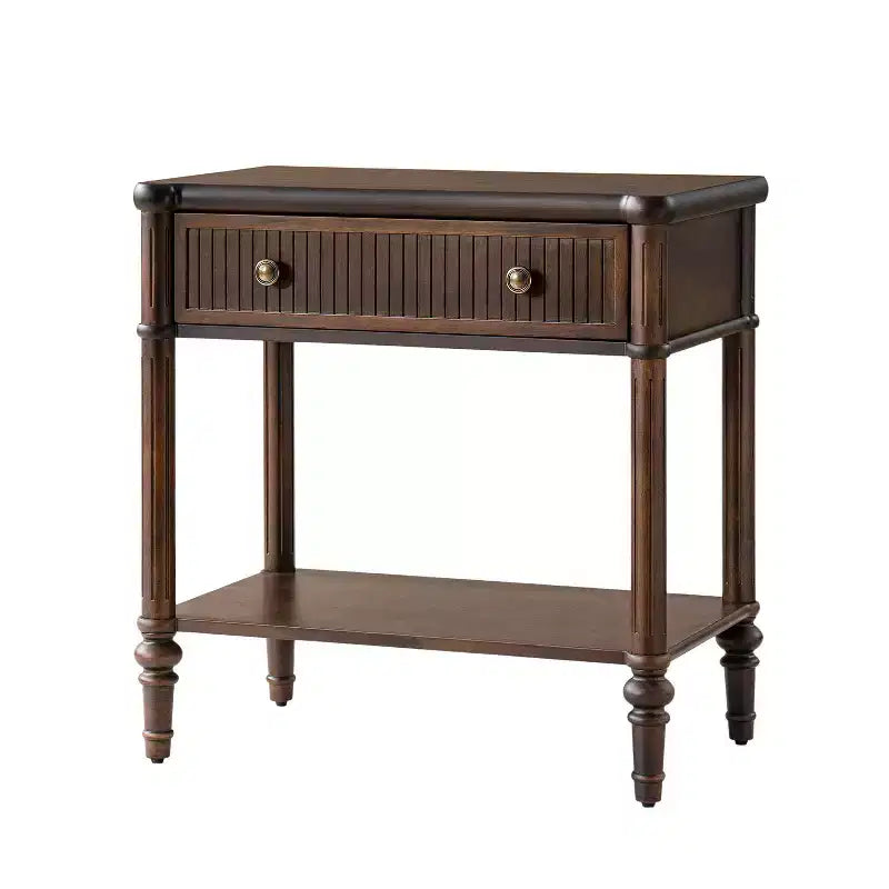 Mesa auxiliar de 1 cajón de 66 cm de altura - Negra