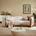 Christopher Knight Home Solara 106.5 Modern Curved Boucle Upholstered Sofa with Solid Wood Frame