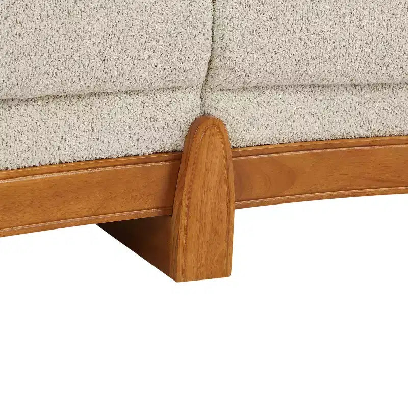 Sofá Moderno Curvo Tapizado en Bouclé de 106.5 Pulgadas