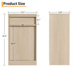 Meuble Poubelle Inclinable, Meuble Poubelle Chêne Naturel avec Rangement 38 Litres & 1 Tiroir, Meuble Poubelle Caché/Panier à Linge