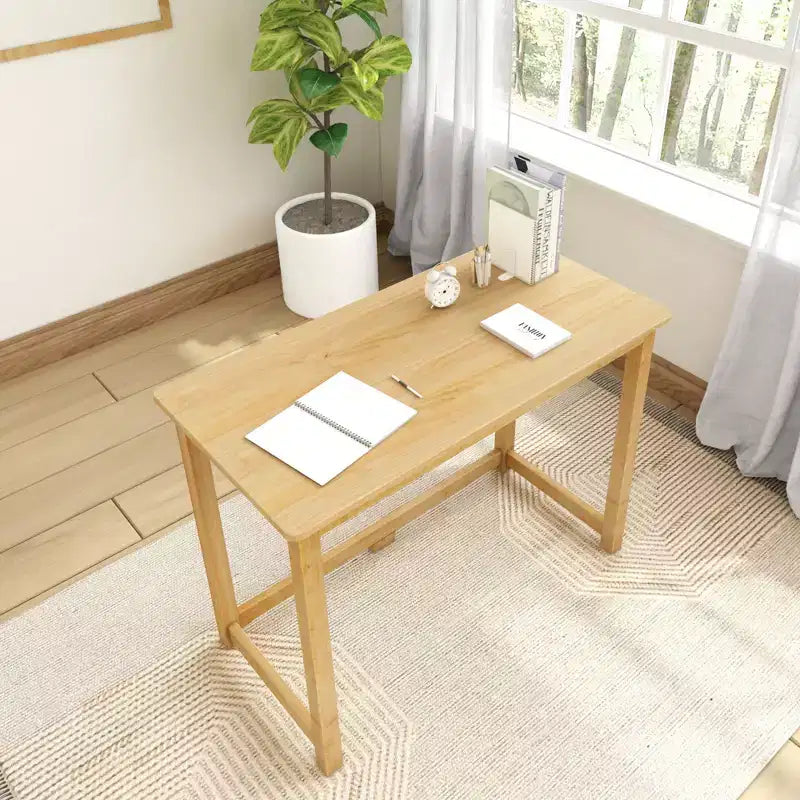 Escritorio de Madera Maciza de 39.5" – Escritorio de Estudio para Oficina en Casa y Dormitorio