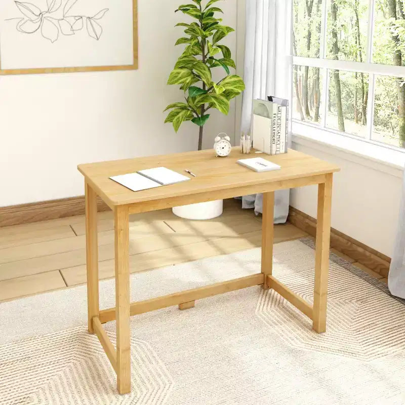 Escritorio de Madera Maciza de 39.5" – Escritorio de Estudio para Oficina en Casa y Dormitorio