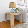 Mesa auxiliar cuadrada de madera maciza moderna de 32" – Mesa auxiliar para sala de estar