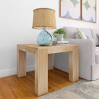 Mesa auxiliar cuadrada de madera maciza moderna de 32" – Mesa auxiliar para sala de estar