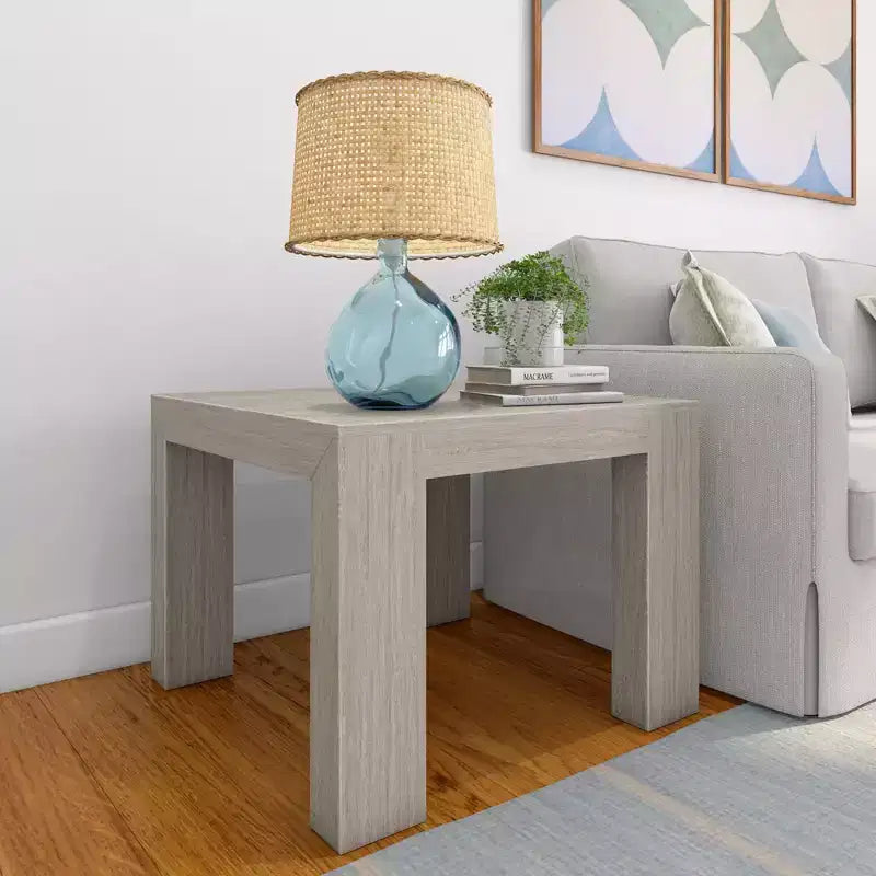Mesa auxiliar cuadrada de madera maciza moderna de 32" – Mesa auxiliar para sala de estar