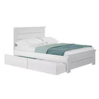 Base de cama de madera maciza con cabecero – Tamaño matrimonial